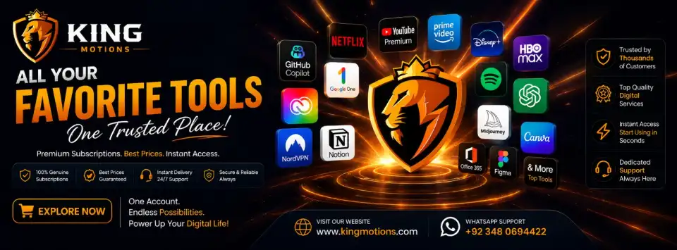 Buy Digital Subscriptions, Software & AI Tools in Pakistan - King Motions